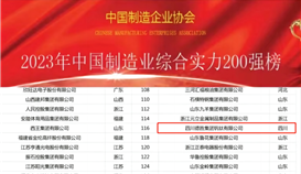 四川德胜集团钒钛有限公司位列综合实力200强第116位